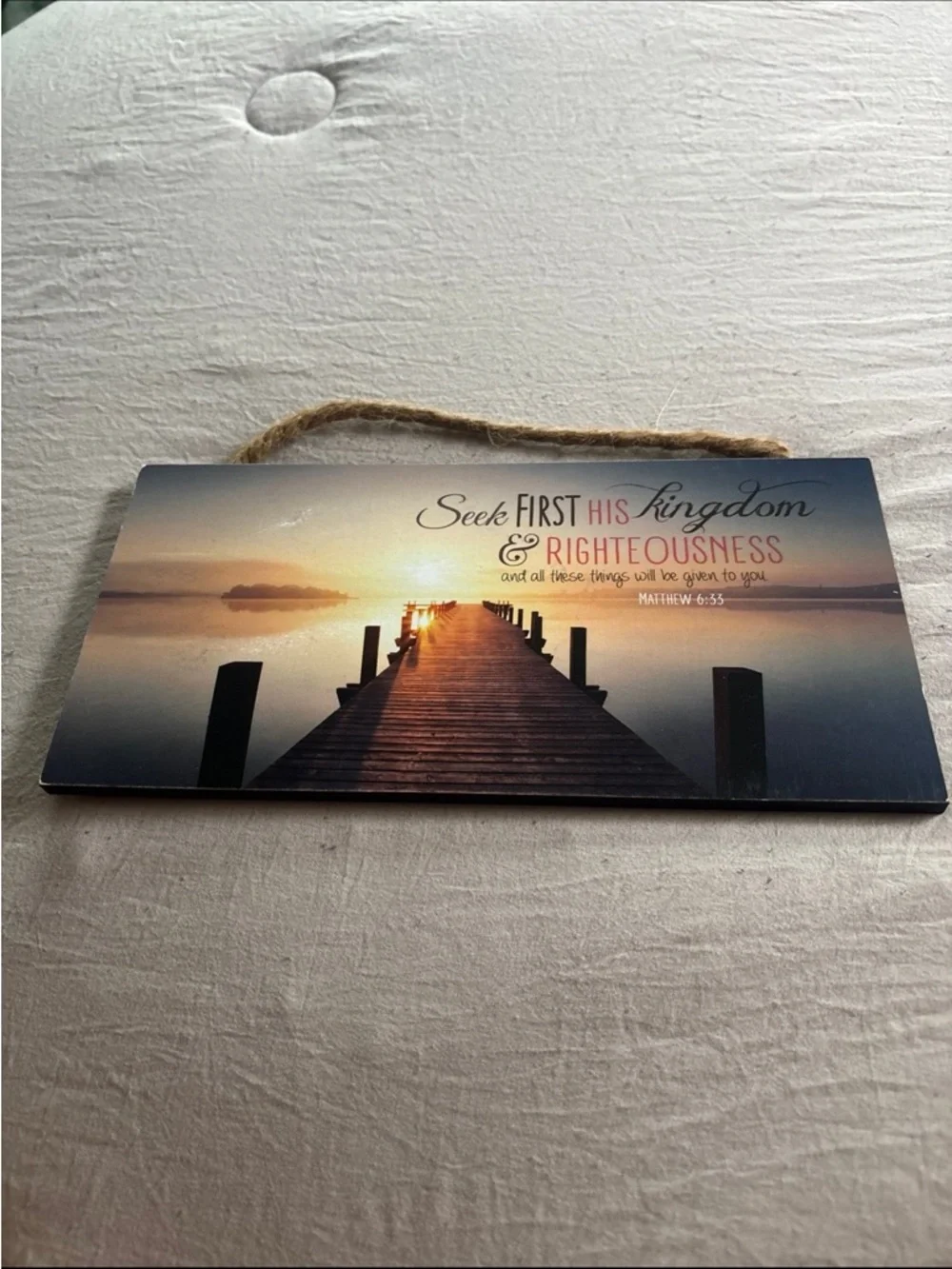 Inspirational Lakeside Wall Plaque – Sunrise Brown and Gold